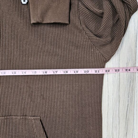 Southpole Mens Brown Hoodie Waffle Machine Size XL Full Zip Y2K Solid Color - Picture 5 of 8